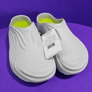 Crocs Men Size 10/Women Size 12 Echo Wave Atmosphere Grey Lime Punch Sandals NEW